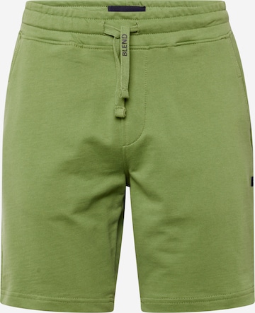 BLEND Püksid, värv roheline: eest vaates