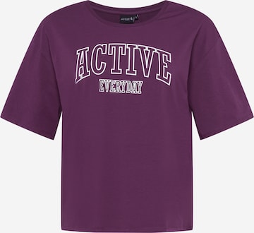 Active by Zizzi Performance Shirt 'ANING' in Purple: front