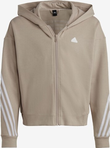 ADIDAS SPORTSWEAR Athletic Zip-Up Hoodie 'Future Icons 3-Stripes' in Grey: front