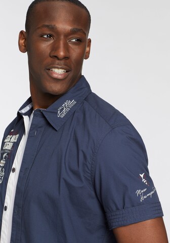 DELMAO Regular Fit Hemd in Blau