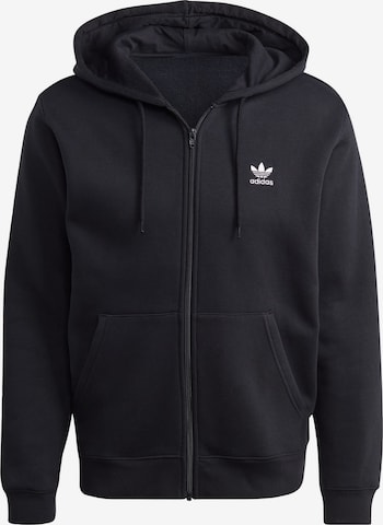 Veste de survêtement 'Trefoil Essentials' ADIDAS ORIGINALS en noir : devant