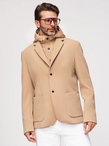 Ombre Regular Fit Businesshemd in Braun