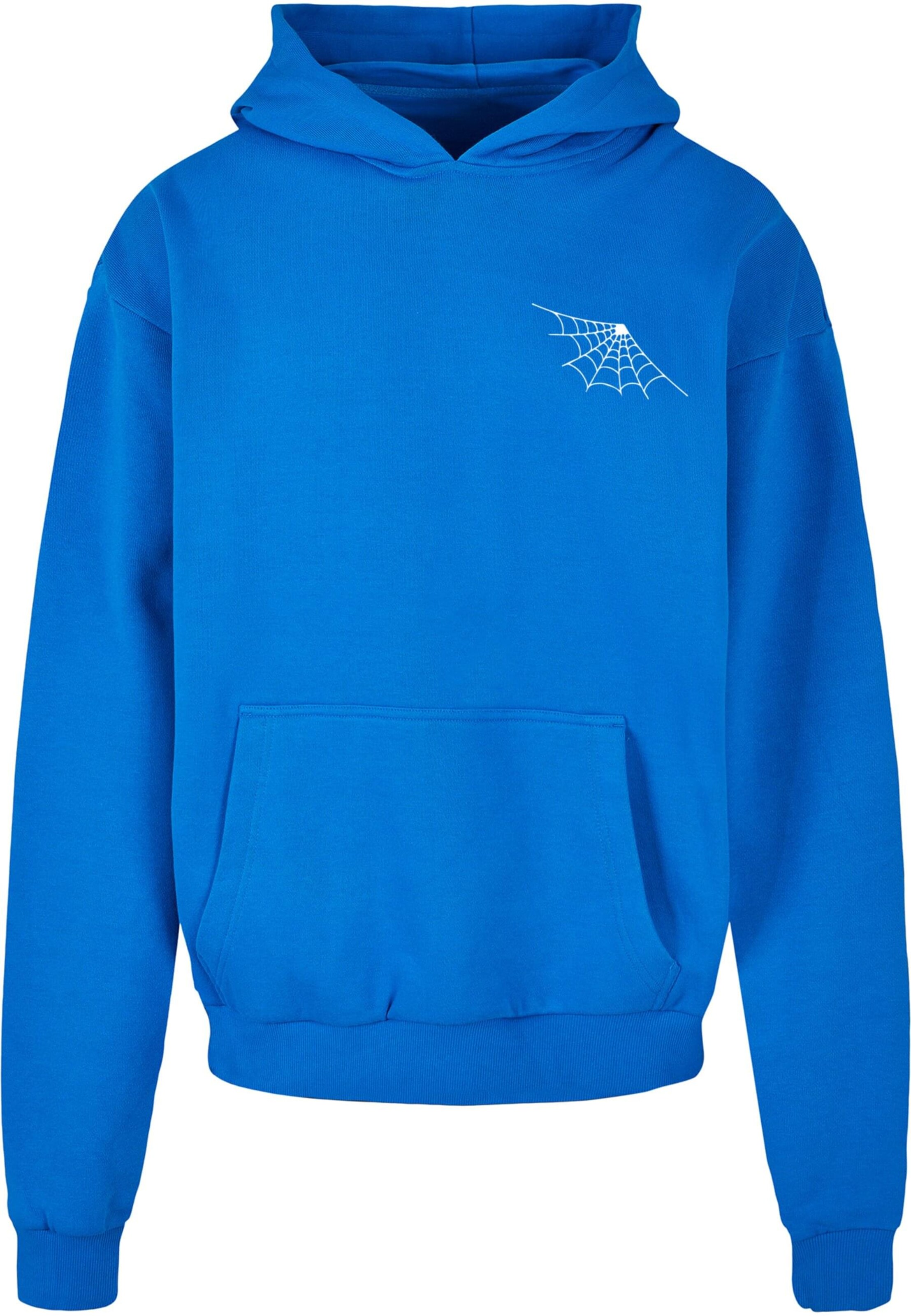Merchcode Sweatshirt 'Halloween - Spider Web' in Blauw: voorkant