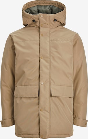 Veste mi-saison 'CHAMP' JACK & JONES en marron : devant