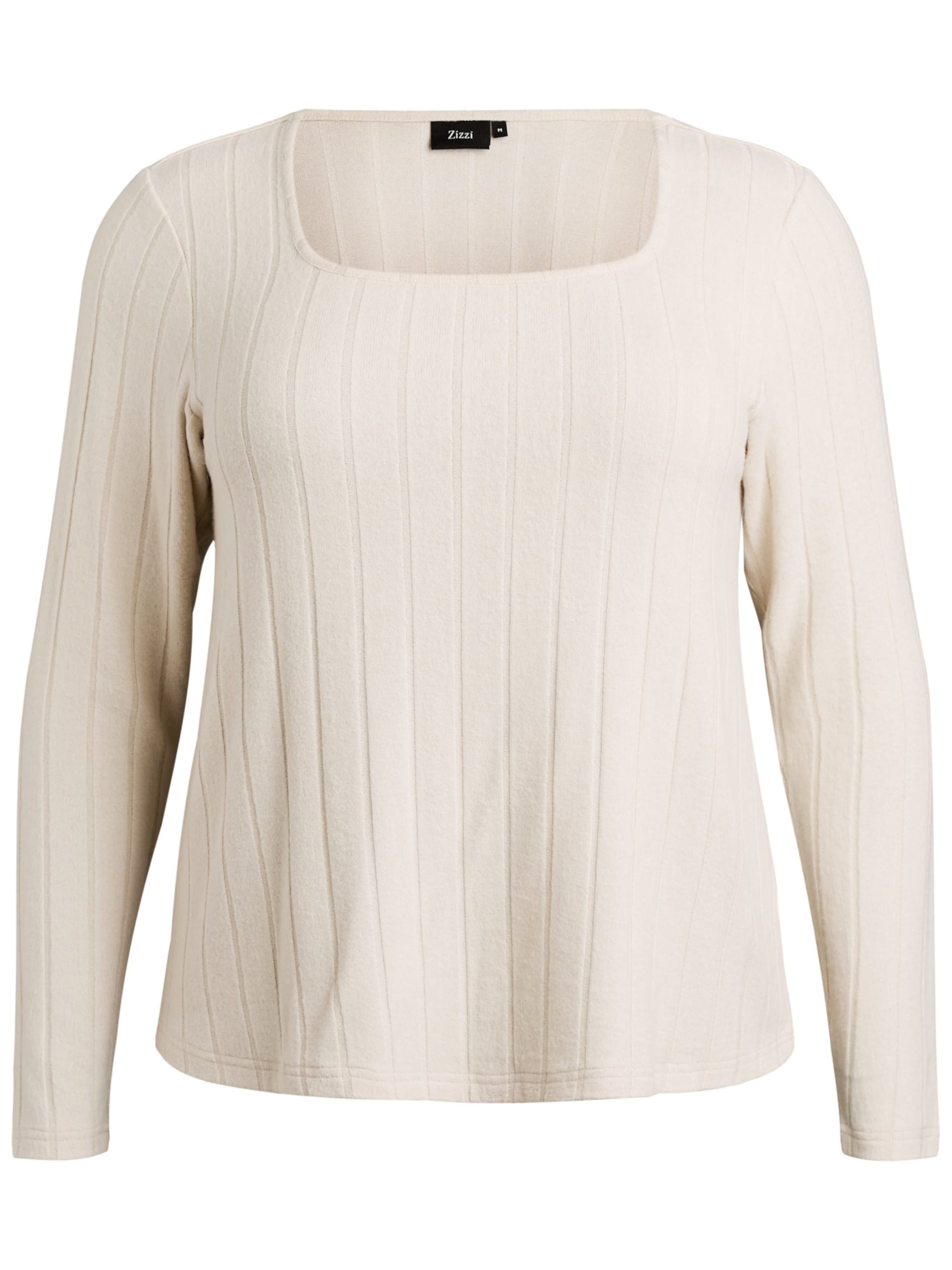 Zizzi Shirt 'MLuna' in Beige: voorkant