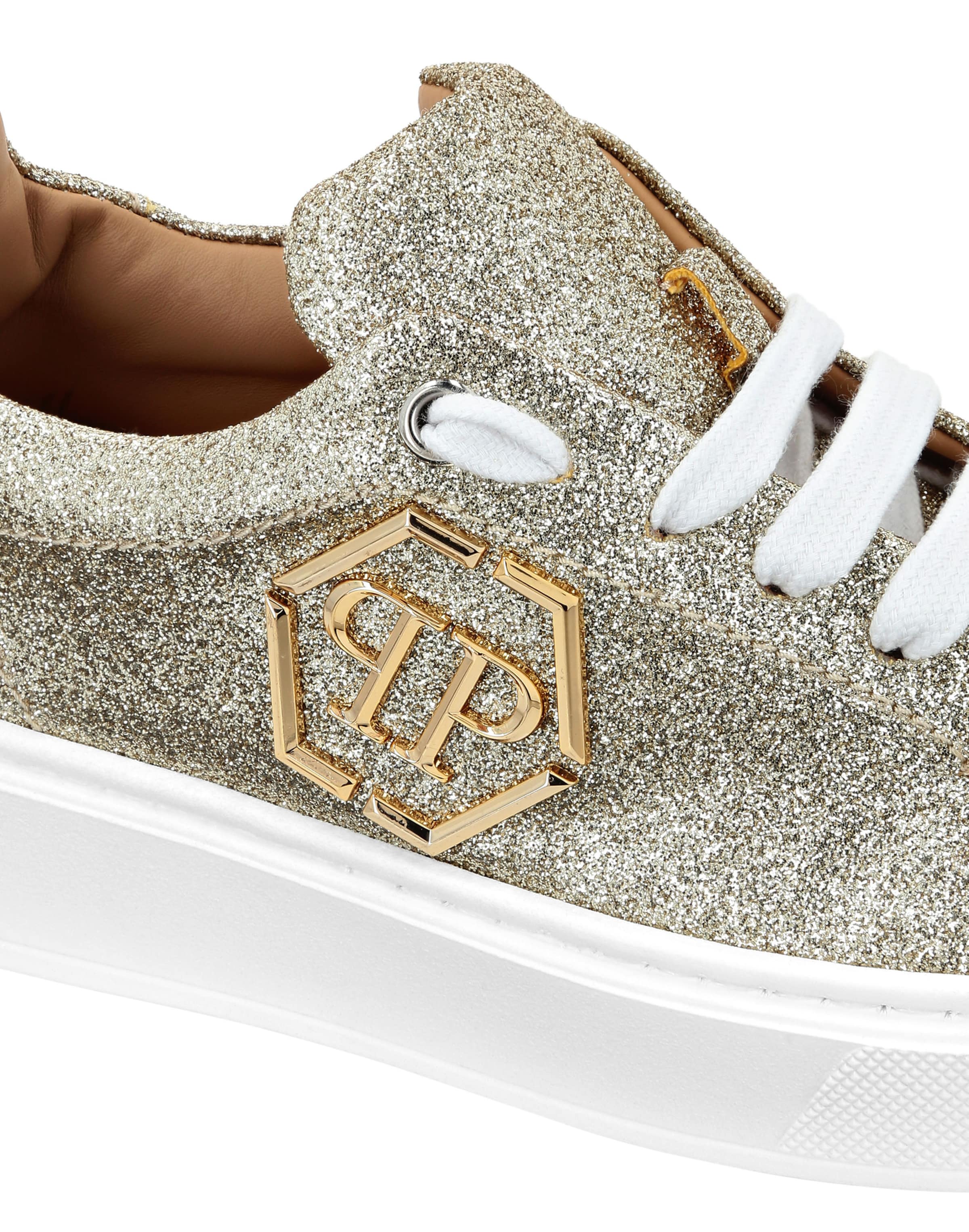 Philipp Plein - Sapatilhas 'Hexagon' em ouro