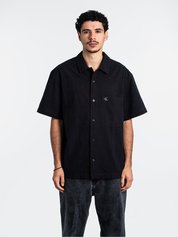 Calvin Klein Comfort Fit Hemd in Schwarz: Vorderseite