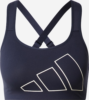 ADIDAS PERFORMANCE Bralette Sports bra 'Tlrd Impact High-Support Logo' in Blue: front