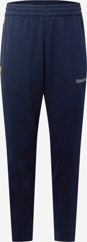 Reebok Tapered Workout Pants in Blue: front