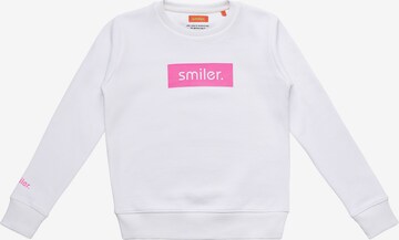 smiler. Sweatshirt in White: front