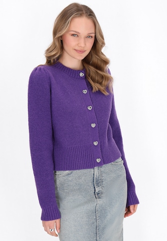 MYMO Knit cardigan in Purple: front