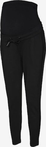 Coupe slim Pantalon à pince 'MEVA' Vero Moda Maternity en noir : devant