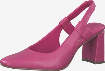 MARCO TOZZI Дамски обувки на ток с отворена пета в розово: отпред