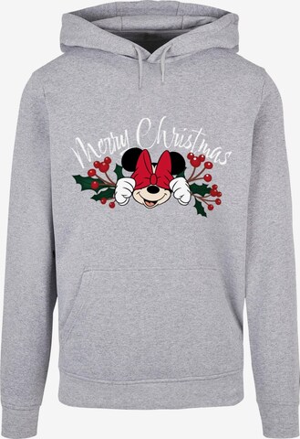 ABSOLUTE CULT Sweatshirt 'Minnie Mouse - Christmas Holly' in Grijs: voorkant