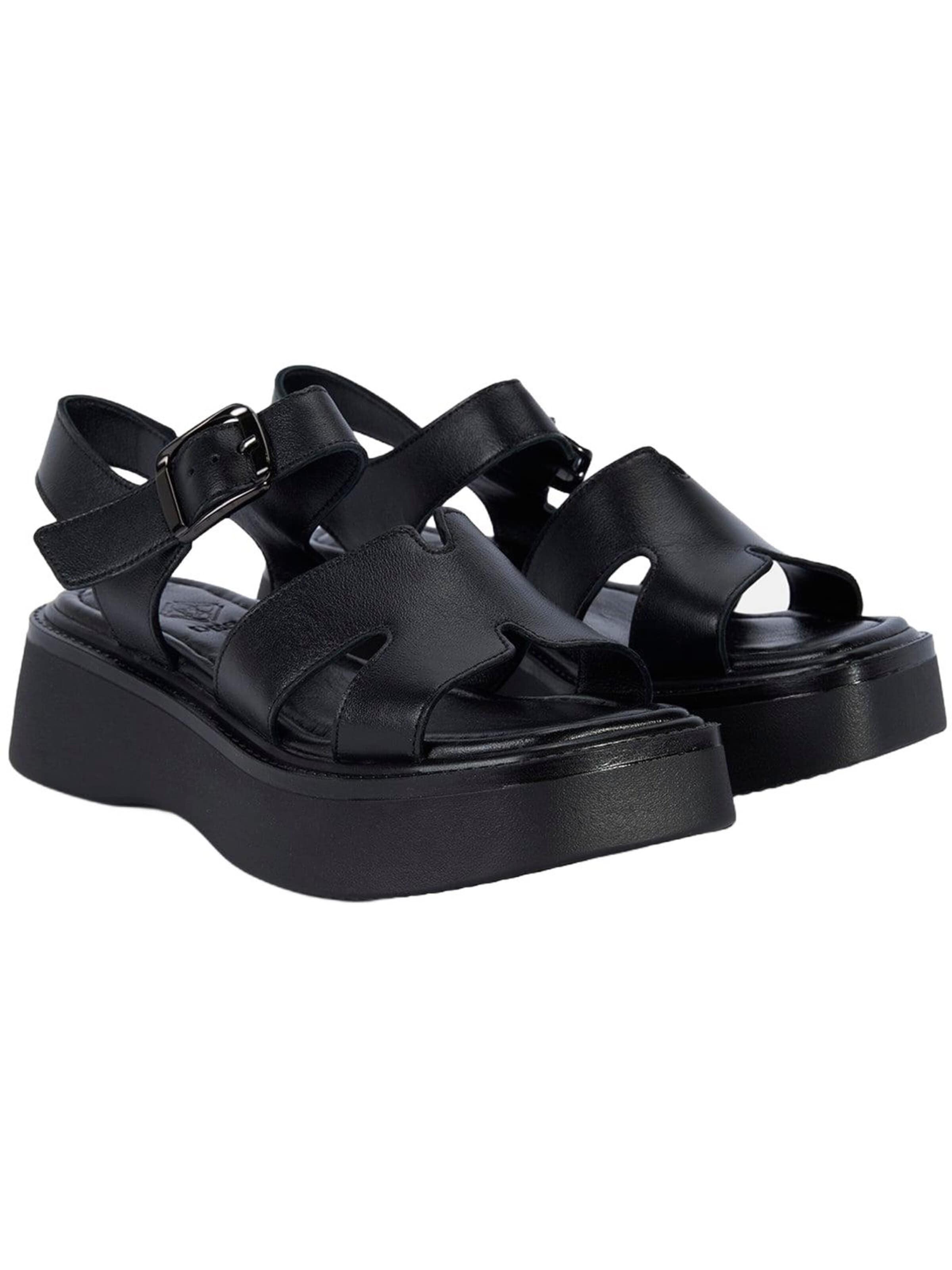 Desa Sandals 'Keilsandalen' in Black