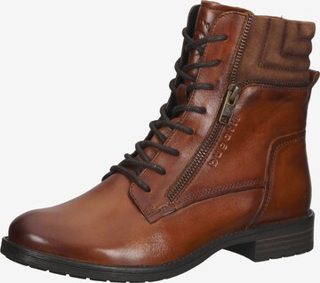 bugatti Lace-Up Ankle Boots in Brown