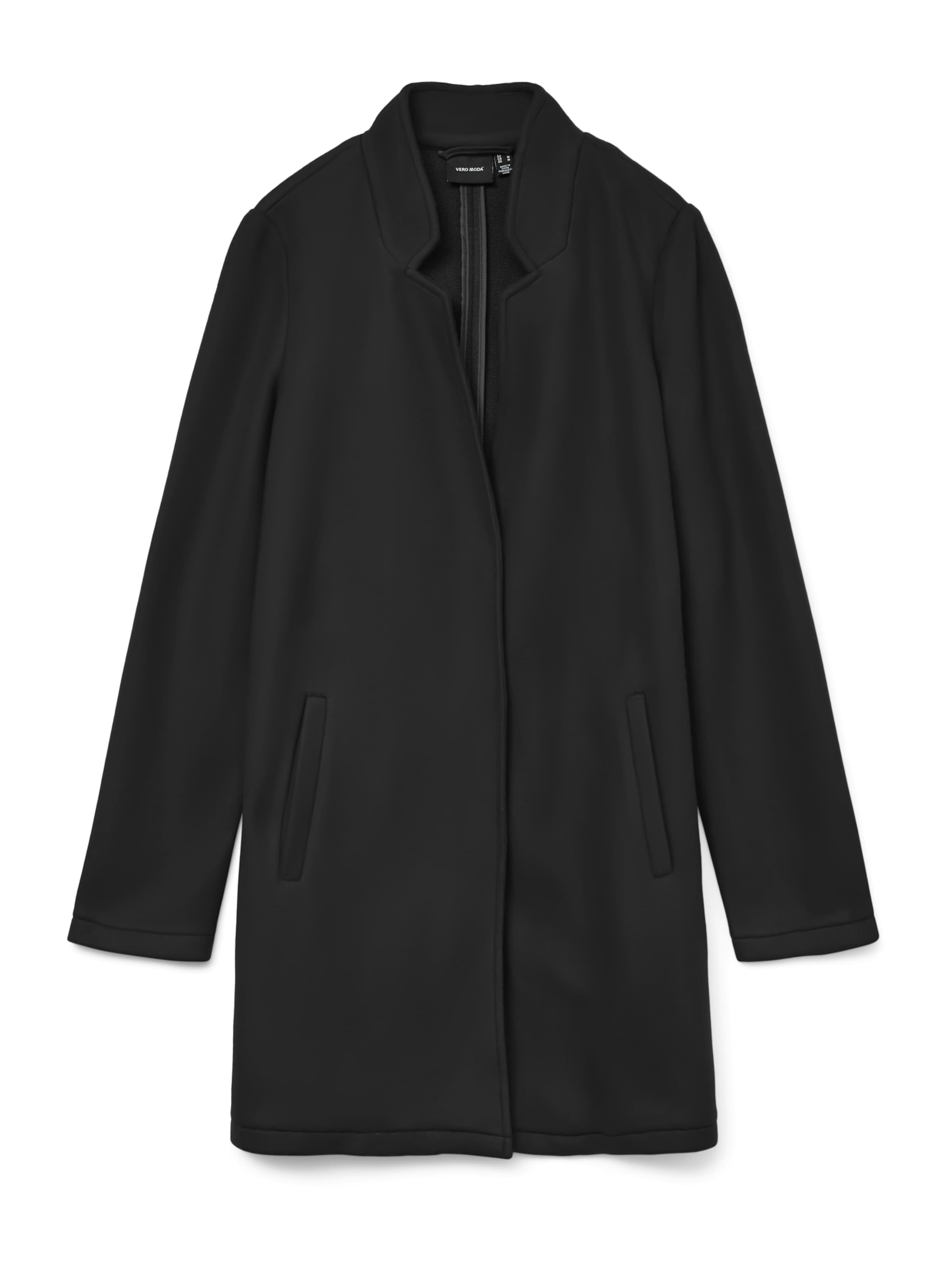 VERO MODA Ανοιξιάτικο και φθινοπωρινό παλτό 'VMBRUSHEDKATRINE' σε μαύρο: μπροστά