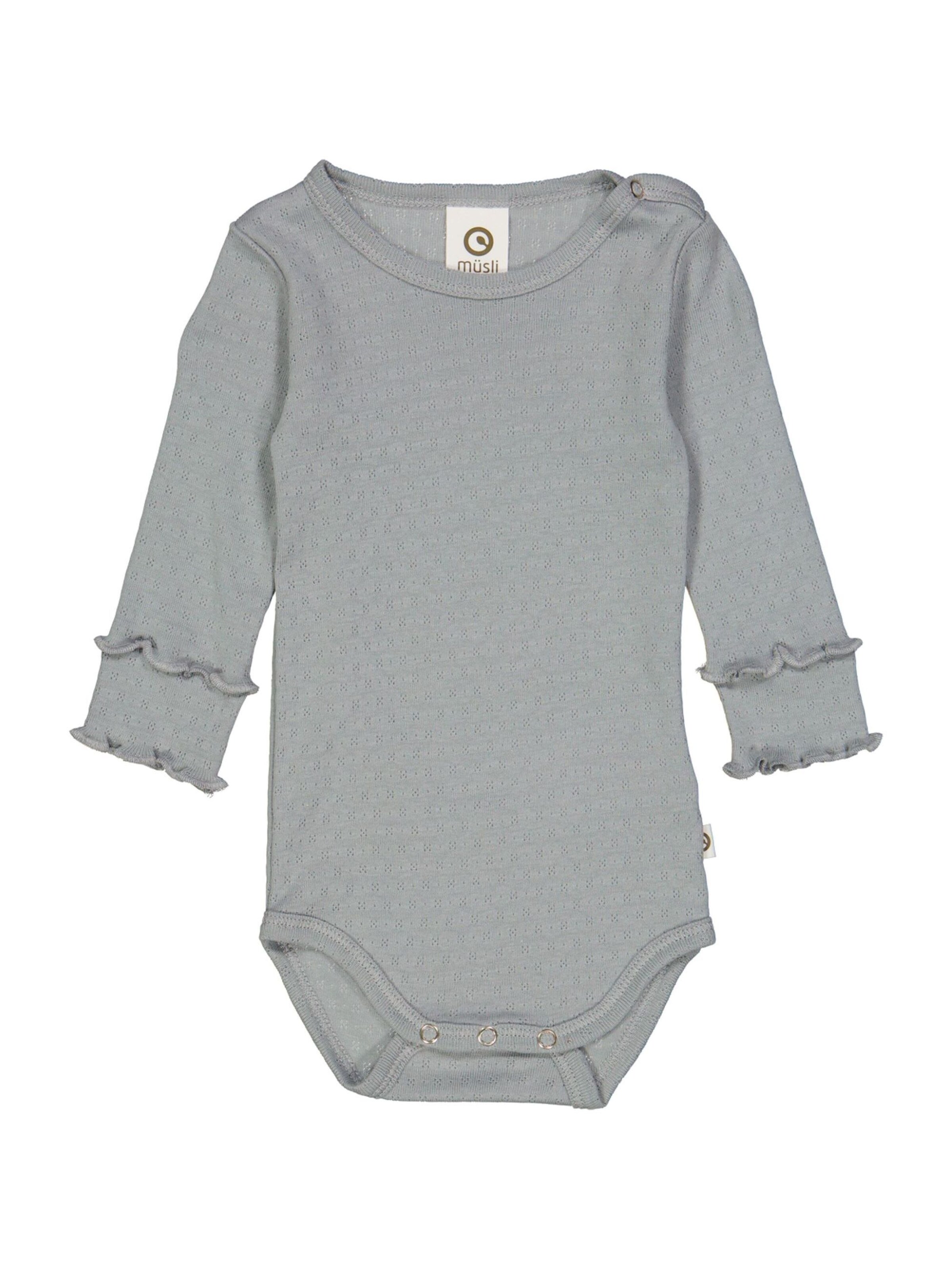 Tutina / body per bambino di Müsli by GREEN COTTON in grigio: frontale