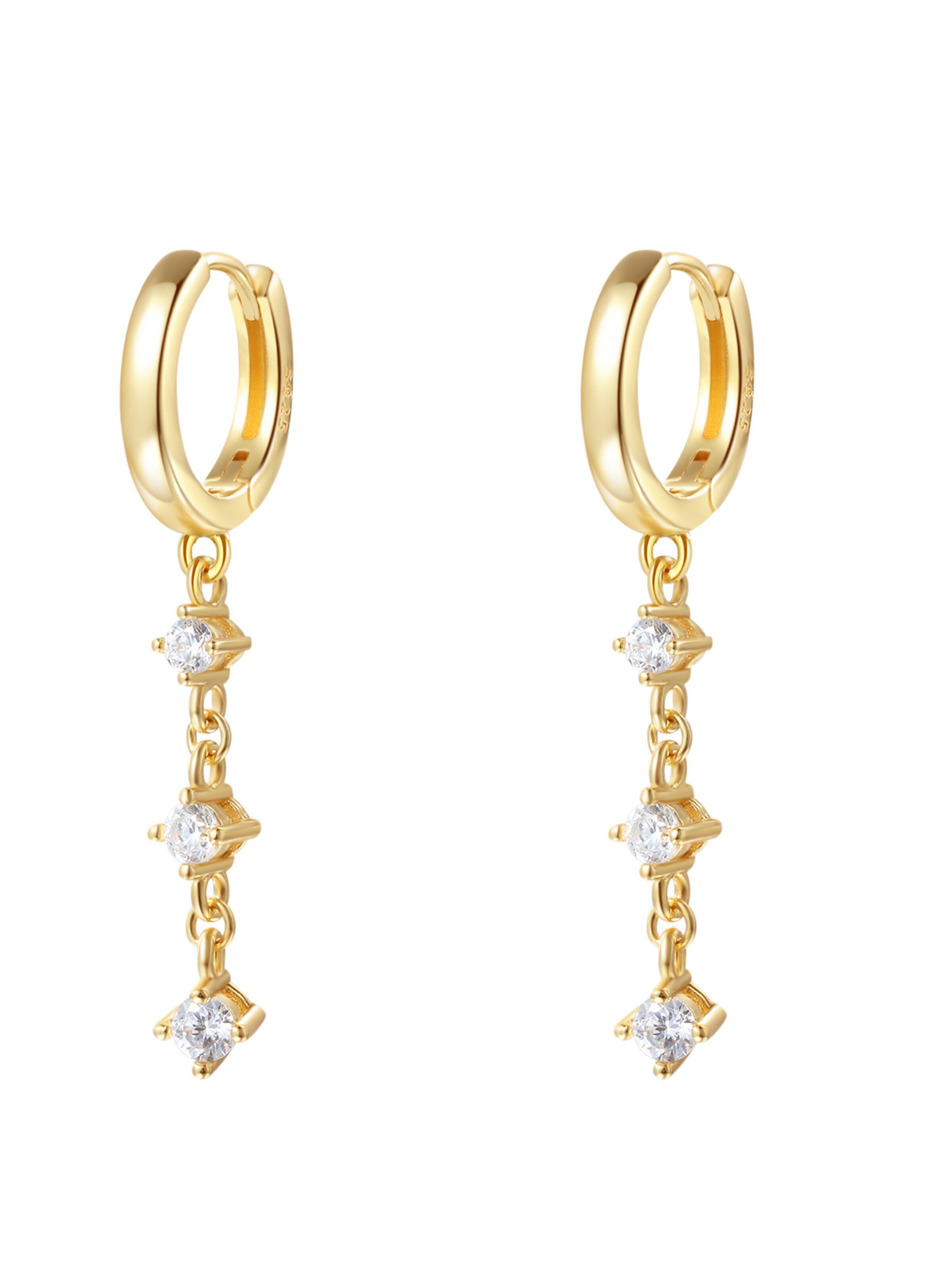 Hey Happiness Earrings 'Dangle' in Gold: front