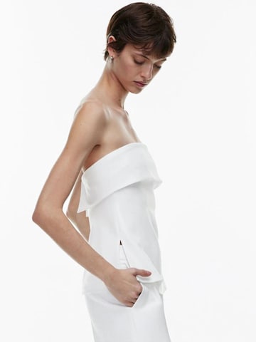 KoJooin Top 'Damen figurbetontes Sommer-Corsagen-Top in Uni,ärmellos mit Rücken,Bustier-Oberteil für Sommer' w kolorze biały