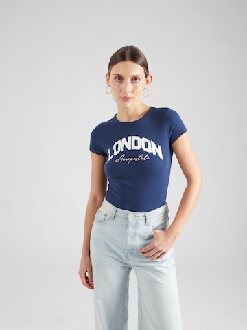 Tricou 'LONDON' de la AÉROPOSTALE pe albastru: față