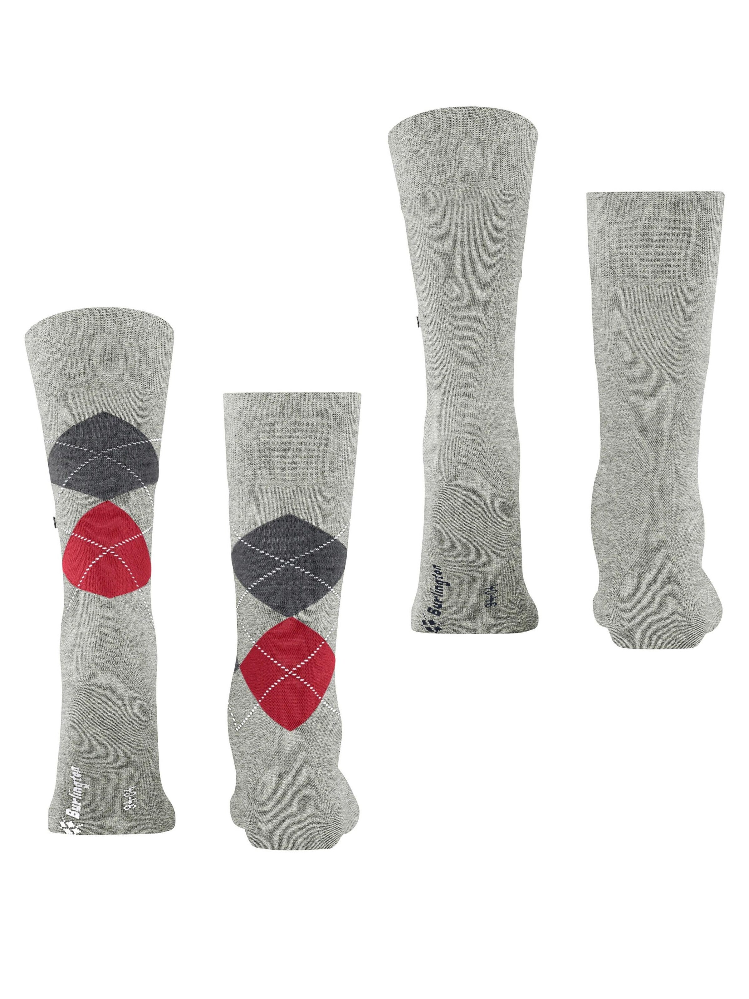 BURLINGTON Socken 'Everyday Argyle Mix 2-Pack'‌ in Grau