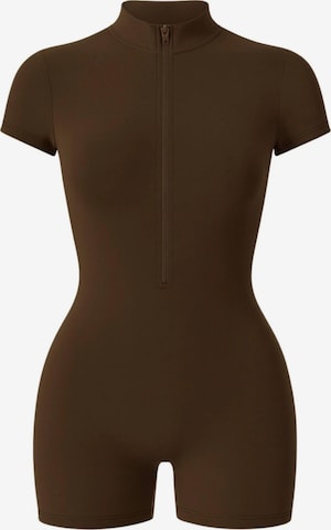 FemmeTone Athletic Bodysuit in Brown: front