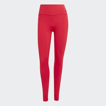 ADIDAS PERFORMANCE Skinny Workout Pants 'Optime' in Red