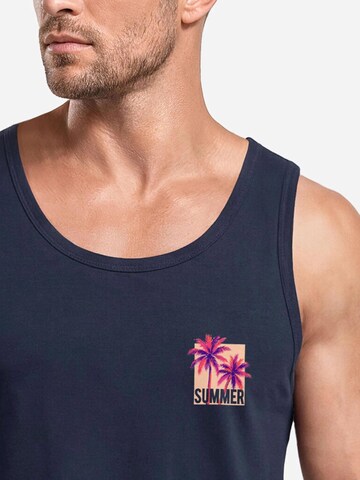 Neverless Shirt 'Palme Summer' in Blue