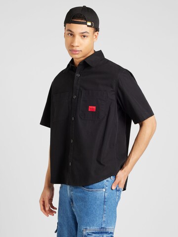 HUGO Comfort fit Button Up Shirt 'Eratino' in Black: front