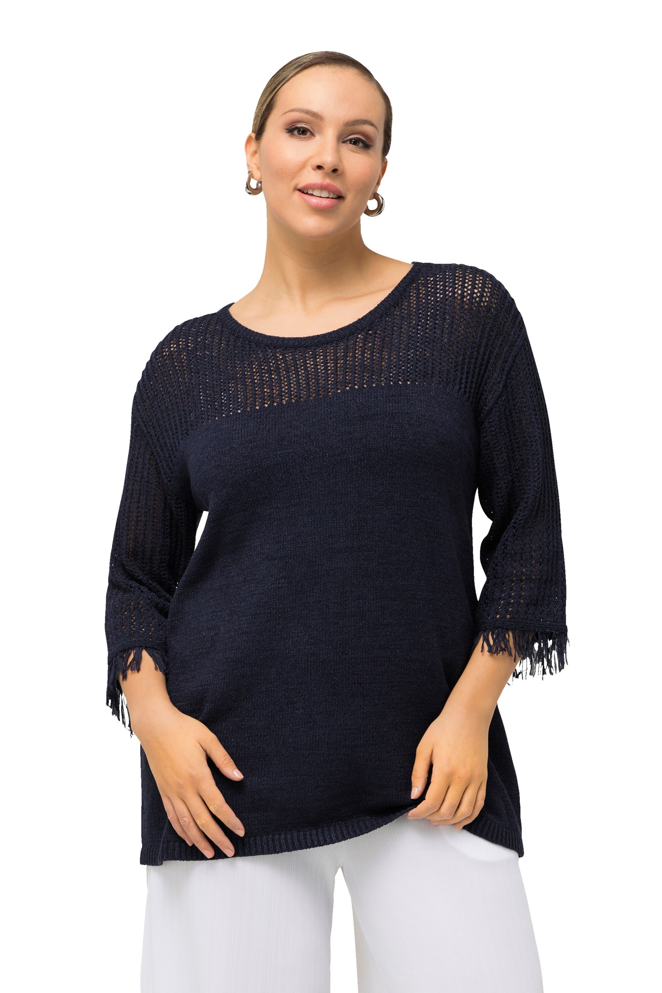 Pull-over Ulla Popken en bleu : devant