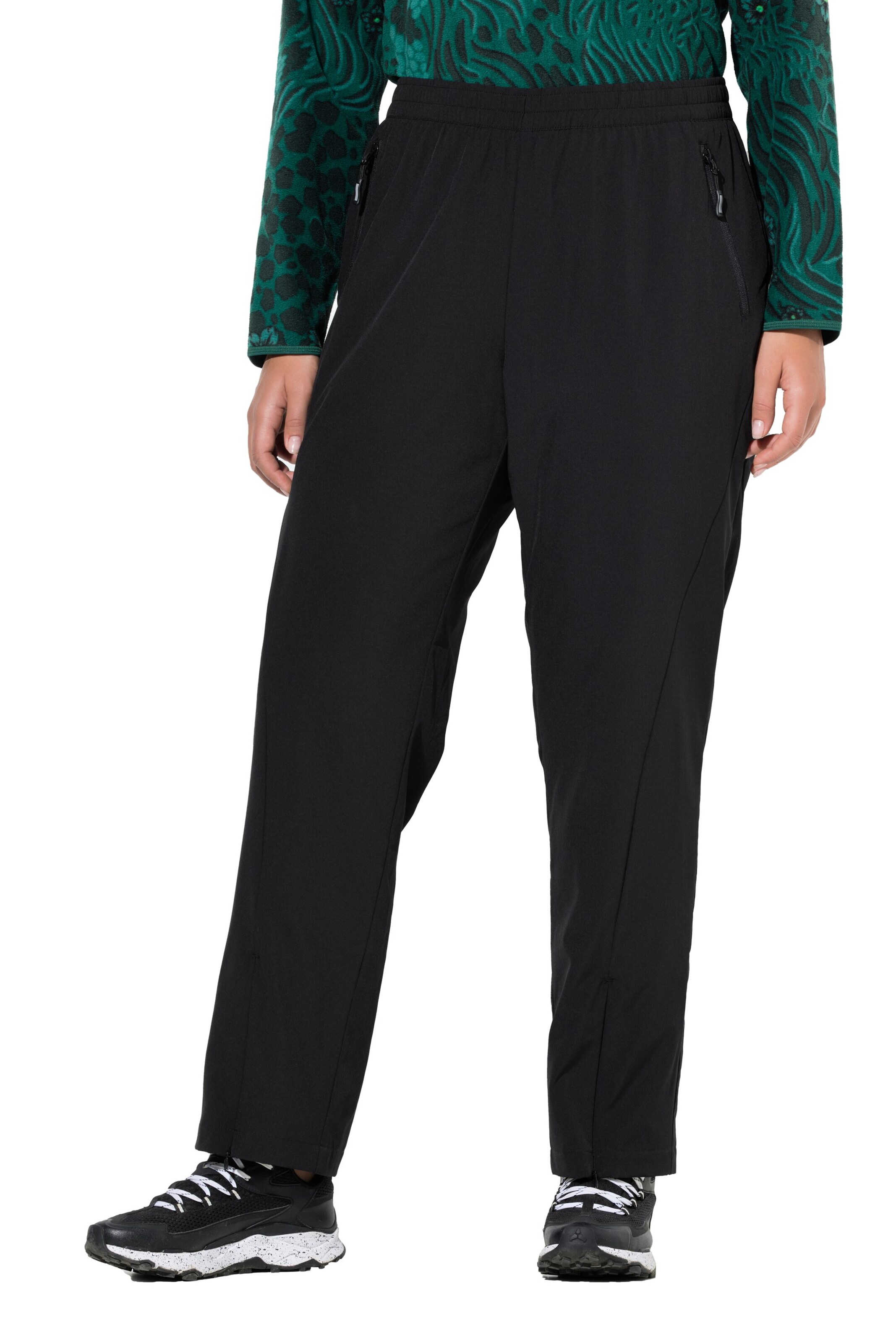 Ulla Popken Regular Functionele broek in Zwart: voorkant