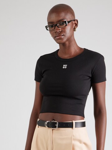 HUGO T-shirt 'Delanor' i svart: framsida