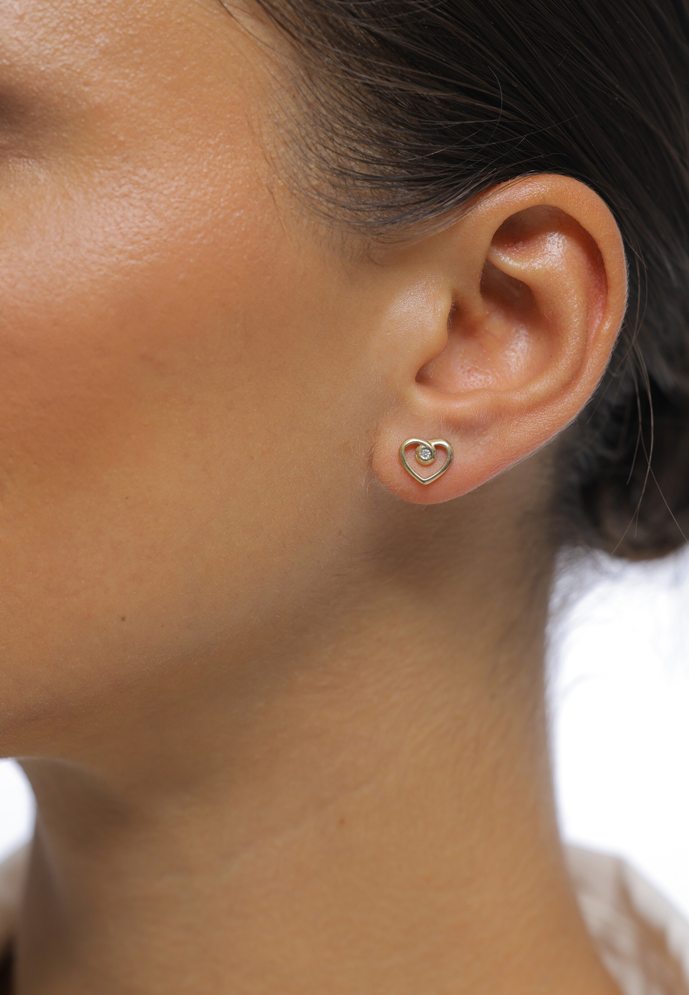 Elli DIAMONDS Ohrringe 'Herz' in Gold: Vorderseite