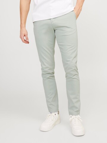 Coupe slim Pantalon chino 'JJIMarco JJBowie' JACK & JONES en vert : devant