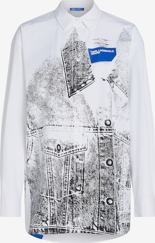 Bluză ' Trompe-L€™Oeil ' de la KARL LAGERFELD JEANS pe alb: față