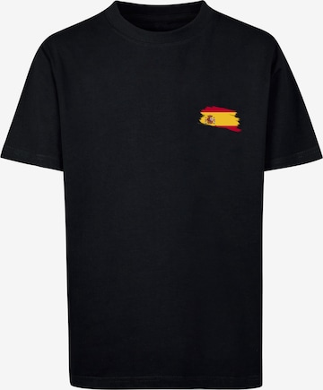 F4NT4STIC Shirt 'Spanien Flagge' in Zwart: voorkant