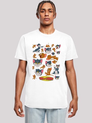 T-Shirt 'Tom And Jerry Many Faces' F4NT4STIC en blanc : devant