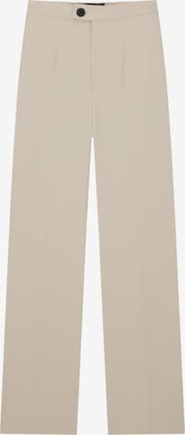 Pull&Bear Wide leg Broek in Beige: voorkant