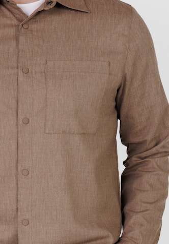 Kleinigkeit Regularny krój Koszula 'Lein Gosling' w kolorze brązowy