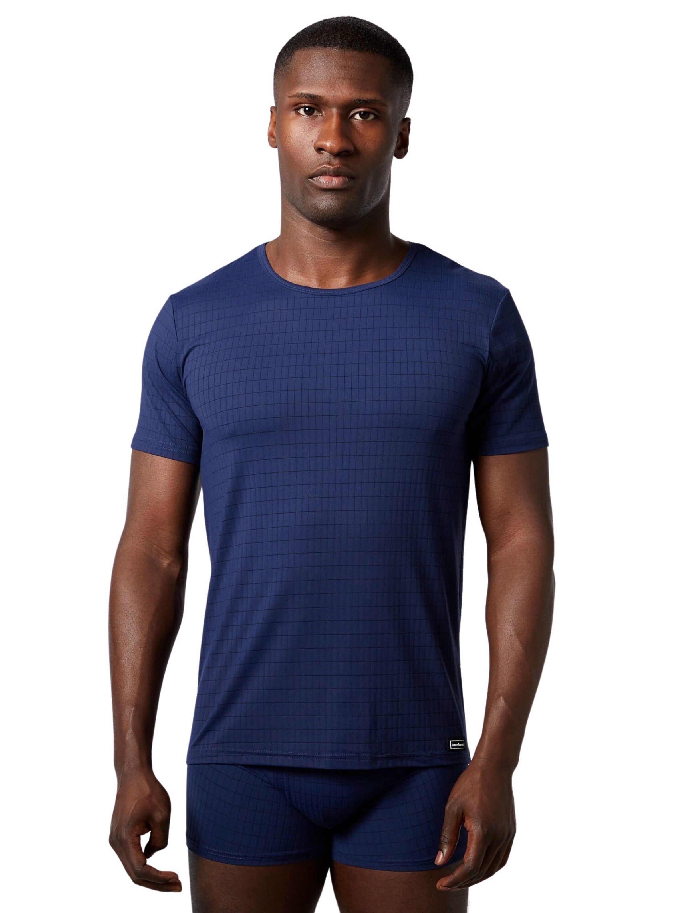 T-Shirt 'Check Line 2.0' Bruno Banani en bleu