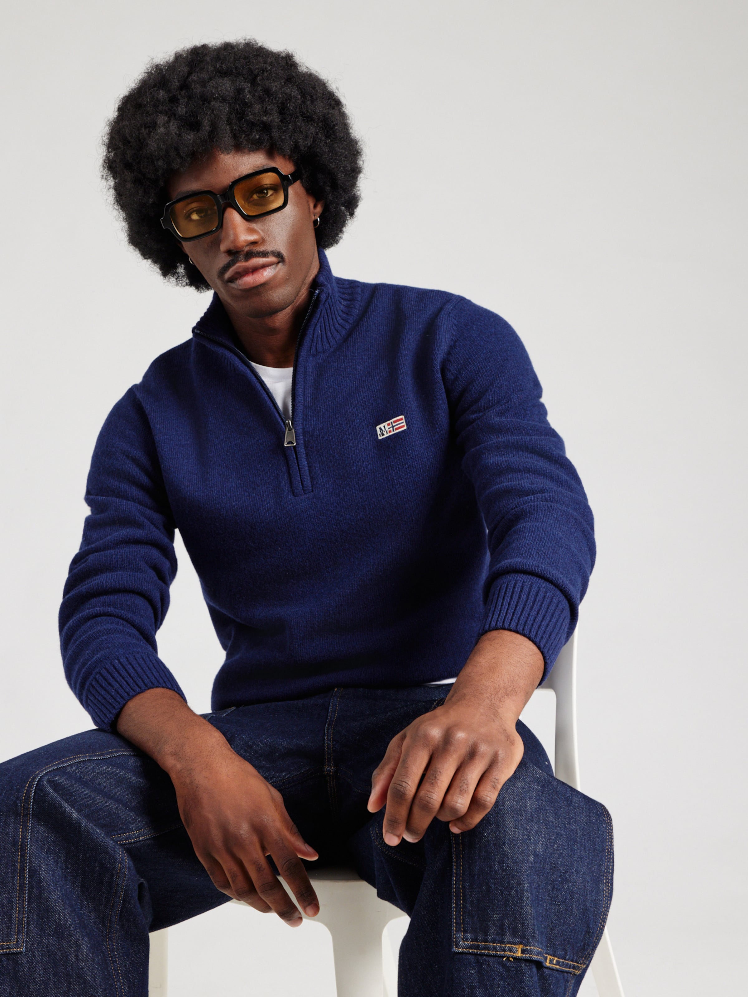 NAPAPIJRI Sweater 'DIDIER' in Dark Blue | ABOUT YOU