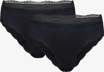 ESOTIQ - Panti 'Taillenslip Pola im 2er Pack, hohe Leibhöhe, nahtlos, zarte Rüschen' en negro: frente