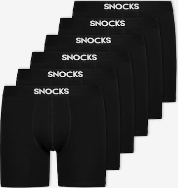 SNOCKS Boxer shorts 'long leg' in Black: front