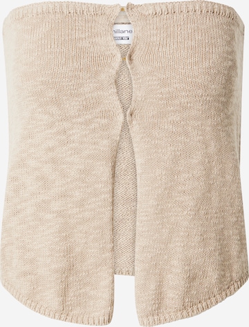 Top di millane in beige: frontale