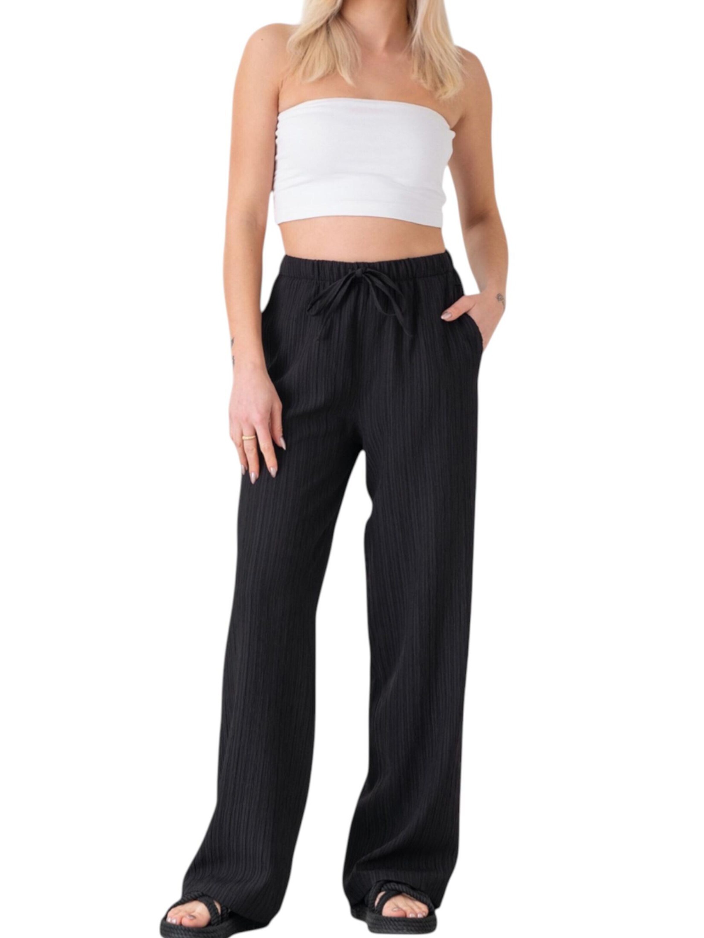 fashionshowcase Loose fit Pants 'ALARA' in Black: front