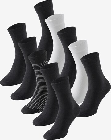 Chaussettes ' Cotton Fit ' SCHIESSER en noir : devant