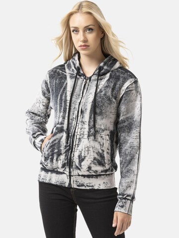CIPO & BAXX Sweatjacke 'WL379', Tie-Dye-Muster, mit Kapuze, Streetwear, Rückenprint in Grau