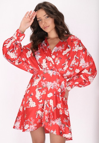 Robe-chemise faina en rouge : devant