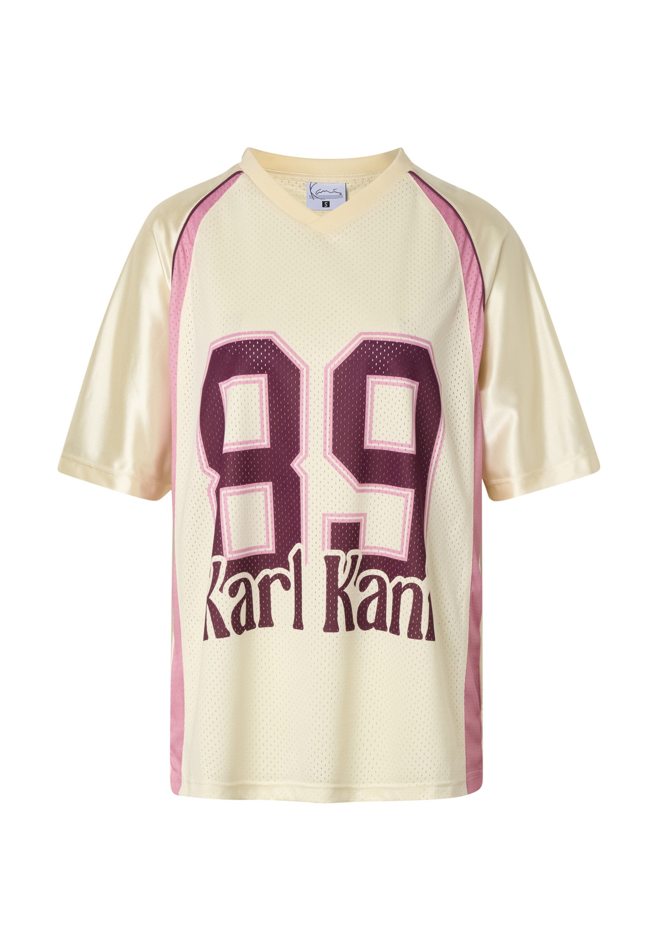 Karl Kani - Camisa 'OG 89 Round Serif' em branco: frente